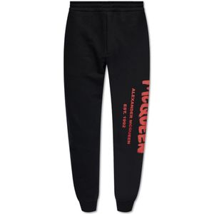 Alexander McQueen, Heren, Broeken, Zwart, Maat: XL Katoen,