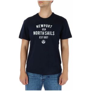 North Sails, Heren, Tops, Blauw, Maat: 2XL Katoen,
