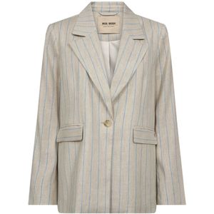 MOS Mosh, Dames, Jassen, Beige, Maat: 2XL Linnen,