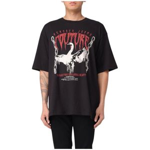 Versace Jeans Couture, Heren, Tops, Zwart, Maat: M