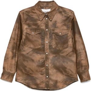 Marant étoile, Dames, Overhemden, Bruin, Maat: 2XS Leer,