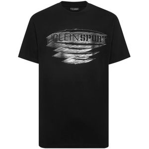 Plein Sport, Heren, Tops, Zwart, Maat: XS Katoen,