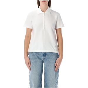 Thom Browne, Dames, Tops, Wit, Maat: 3XS Piqué,