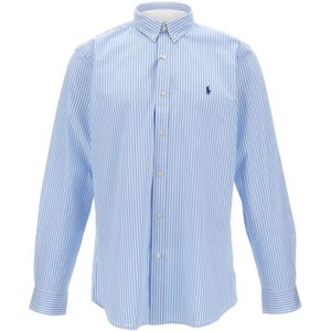 Ralph Lauren, Heren, Overhemden, Blauw, Maat: S Katoen,