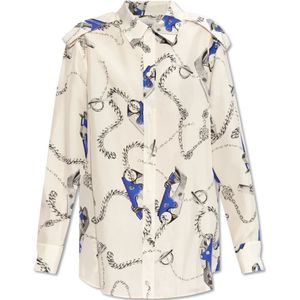 Burberry, Dames, Blouses & Shirts, Veelkleurig, Maat: 3XS Zijde,