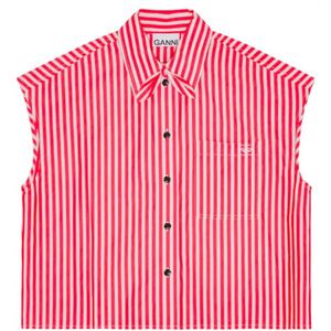 Ganni, Dames, Blouses & Shirts, Rood, Maat: XS Katoen,