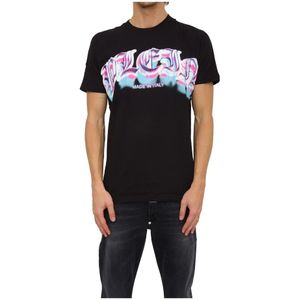 Philipp Plein, Heren, Tops, Zwart, Maat: S Katoen,