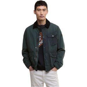 Barbour, Heren, Jassen, Groen, Maat: XL Leer,