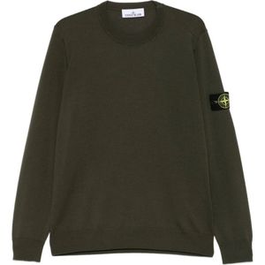Stone Island, Heren, Truien, Groen, Maat: 2XL Wol,