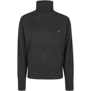 Sun68, Dames, Truien, Zwart, Maat: S