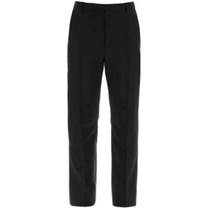 Saint Laurent, Heren, Broeken, Zwart, Maat: M Wol,