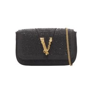 Versace Fabric crossbody-bags , Black , Dames , Maat: ONE Size
