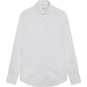 Brunello Cucinelli, Heren, Overhemden, Wit, Maat: L Katoen,