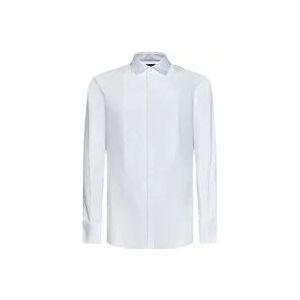 Dsquared2 Witte Katoenen Overhemd met Plastron Detail , White , Heren , Maat: XL