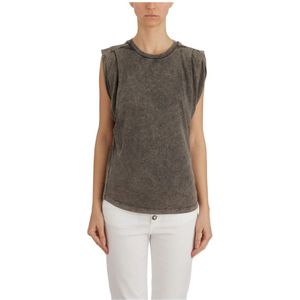 Dondup, Dames, Tops, Grijs, Maat: M Katoen,