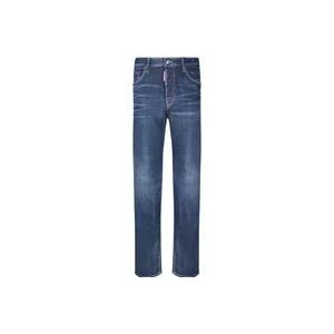 Dsquared2 Blauwe Regular Fit Katoenen Jeans , Blue , Heren , Maat: XS