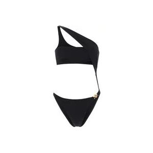 Versace Zwarte stretch nylon trikini , Black , Dames , Maat: M