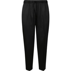 MM6 Maison Margiela, Heren, Broeken, Zwart, Maat: M Leer,