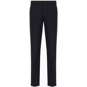 Emporio Armani, Heren, Broeken, Blauw, Maat: M Leer,
