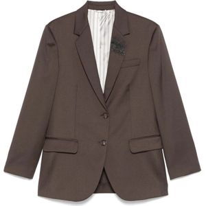 Brunello Cucinelli, Dames, Jassen, Bruin, Maat: S