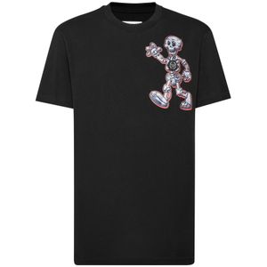 Philipp Plein, Heren, Tops, Zwart, Maat: S Katoen,