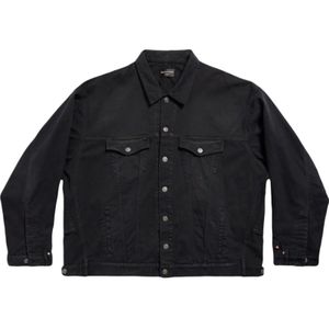 Balenciaga, Heren, Overhemden, Zwart, Maat: S Denim,