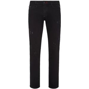 Philipp Plein, Heren, Jeans, Zwart, Maat: W40 Denim,
