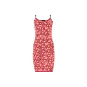 Versace Geborduurde gebreide mini-jurk , Multicolor , Dames , Maat: XS