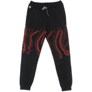 Octopus, Heren, Broeken, Zwart, Maat: S Katoen,