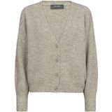 Mos Mosh - Mmthora V-Neck Knit Cardigan - Grijs - Dames - Zachte Gebreide V-Hals