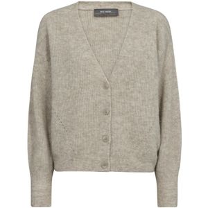 Mos Mosh - Mmthora V-Neck Knit Cardigan - Grijs - Dames - Zachte Gebreide V-Hals