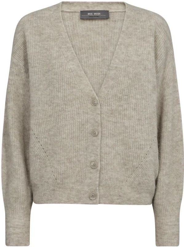 Mos Mosh - Mmthora V-Neck Knit Cardigan - Grijs - Dames - Zachte Gebreide V-Hals