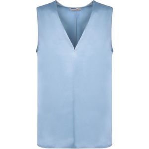 Blanca Vita, Dames, Tops, Blauw, Maat: S Satijn,