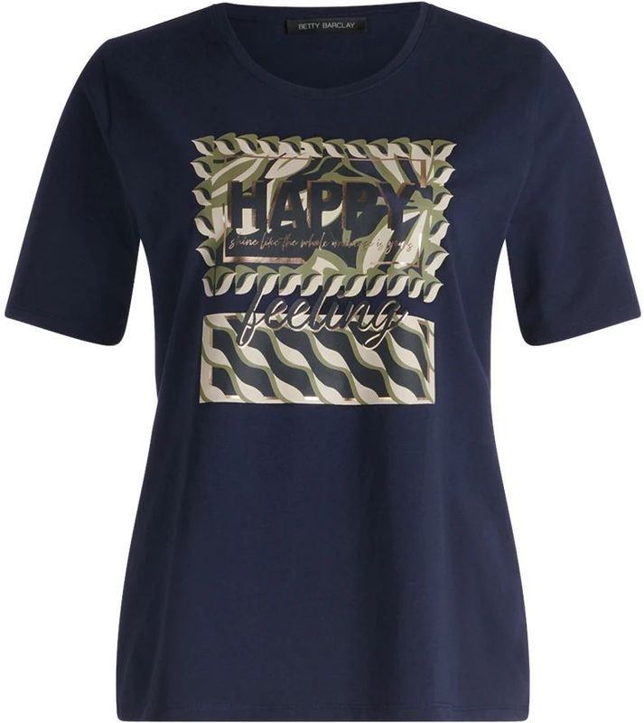 Betty Barclay - Glitter Placement Basic Shirt - Blauw - Dames