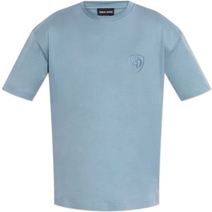 Giorgio Armani, Heren, Tops, Blauw, Maat: M Katoen,