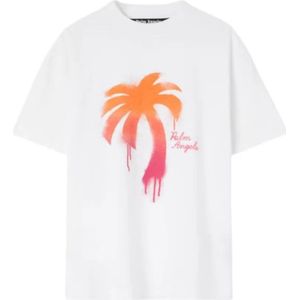 Palm Angels, Heren, Tops, Wit, Maat: 2XL