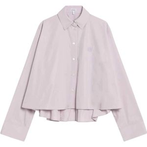 Loewe, Dames, Blouses & Shirts, Paars, Maat: S Leer,