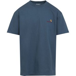 Carhartt Wip, Heren, Tops, Blauw, Maat: M Katoen,