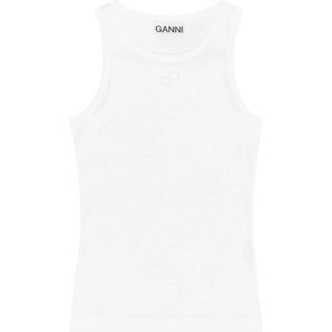 Ganni, Dames, Tops, Wit, Maat: XS Katoen,