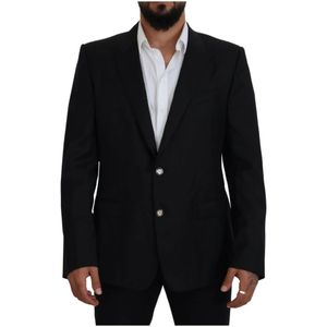 Dolce & Gabbana - Elegante Wollen Jas - Zwart - Heren