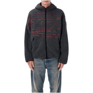 Diesel, Heren, Jassen, Grijs, Maat: M Fleece,