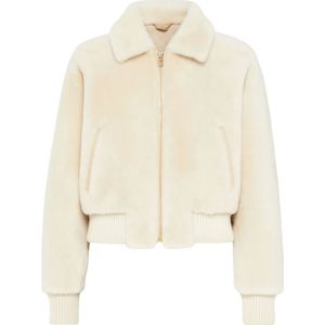 Max Mara Studio, Dames, Jassen, Wit, Maat: S Wol,