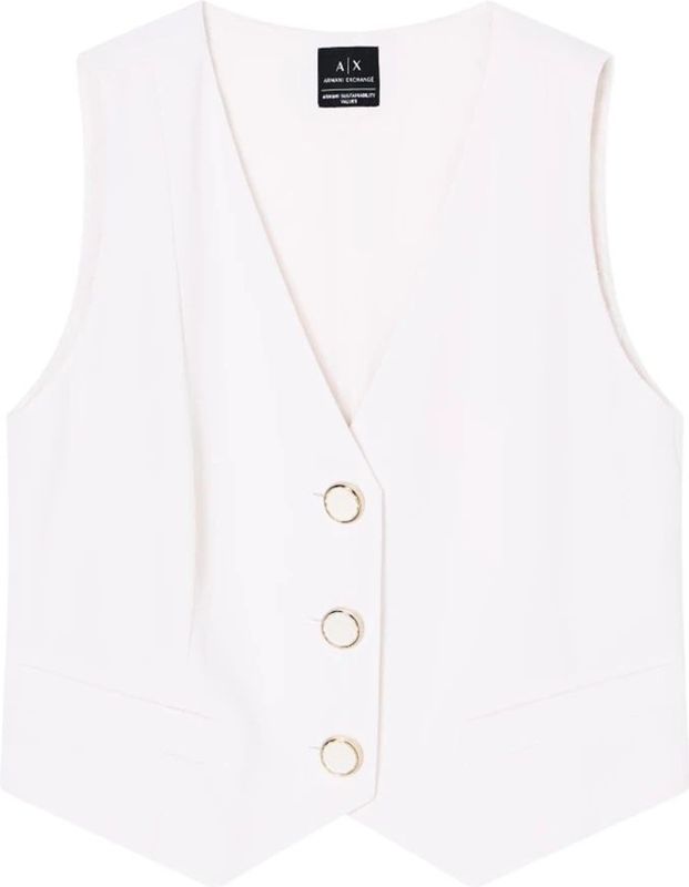 Armani Exchange, Dames, Jassen, Wit, Maat: 2XS Poliester,