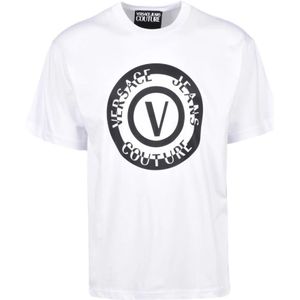 Versace Jeans Couture, Heren, Tops, Wit, Maat: L Katoen,