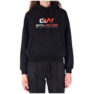 Balenciaga, Dames, Sweatshirts & Hoodies, Zwart, Maat: L Katoen,