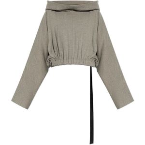 Rick Owens, Dames, Sweatshirts & Hoodies, Grijs, Maat: ONE Size Katoen,