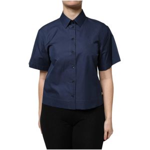 Dolce & Gabbana, Dames, Blouses & Shirts, Blauw, Maat: S Katoen,