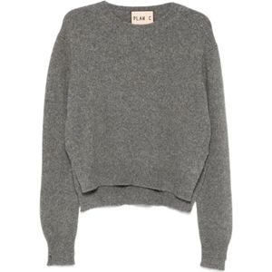 Plan C, Dames, Truien, Grijs, Maat: S Wol,