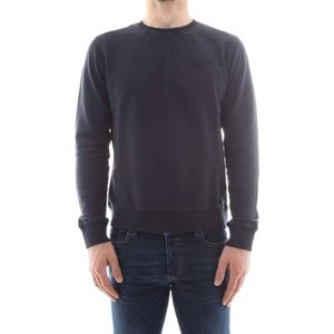 Woolrich, Heren, Sweatshirts & Hoodies, Blauw, Maat: L Katoen,