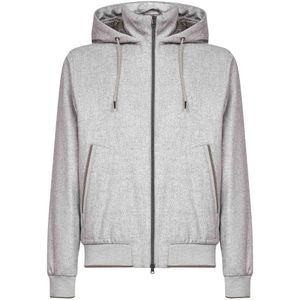 Herno, Heren, Sweatshirts & Hoodies, Grijs, Maat: L Zijde,